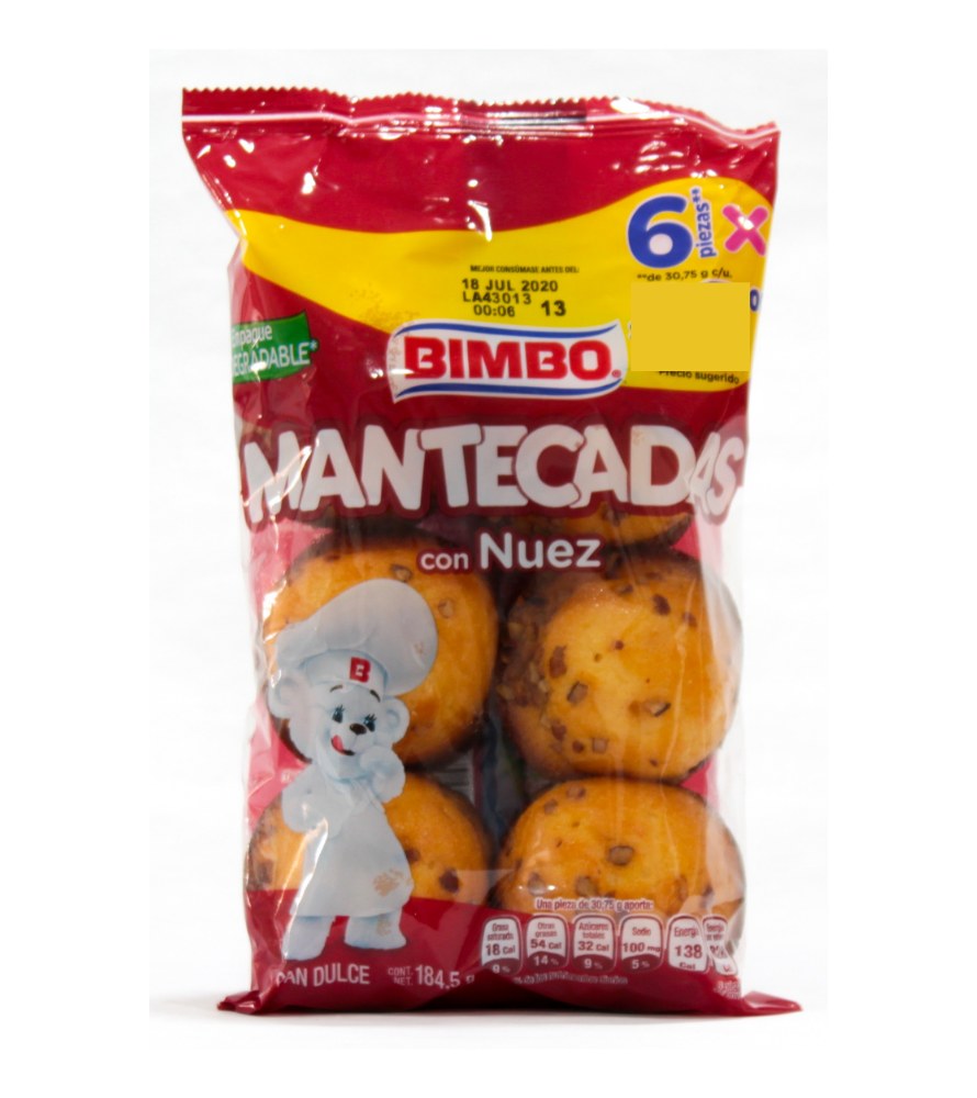 [BIM0154] Mantecadas Nuez 6 pz 184.5g BIMBO