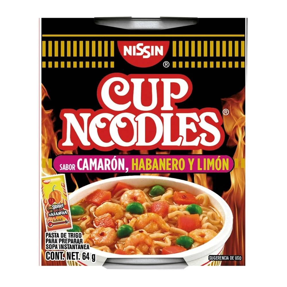 Sopa Nissin Camarón, Habanero y Limon 68g