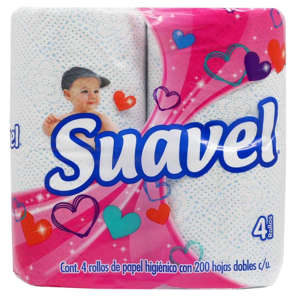 Papel Higiénico Suavel 200 Hjs (paquete c/4)
