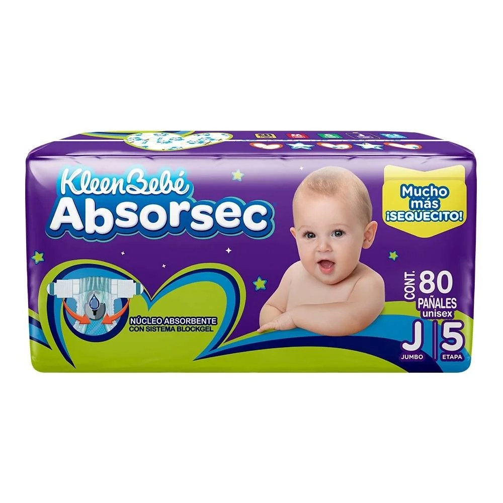 Pañal Absorsec Jumbo Tripack